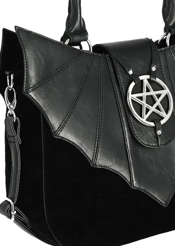 Restyle Ominous Bat Pentagram Bag Black