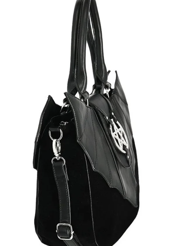 Restyle Ominous Bat Pentagram Bag Black