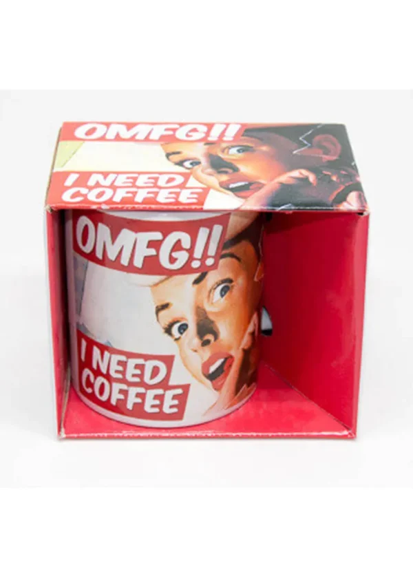 Retro Fun OMFG I Need Coffee Cup Mug Multi