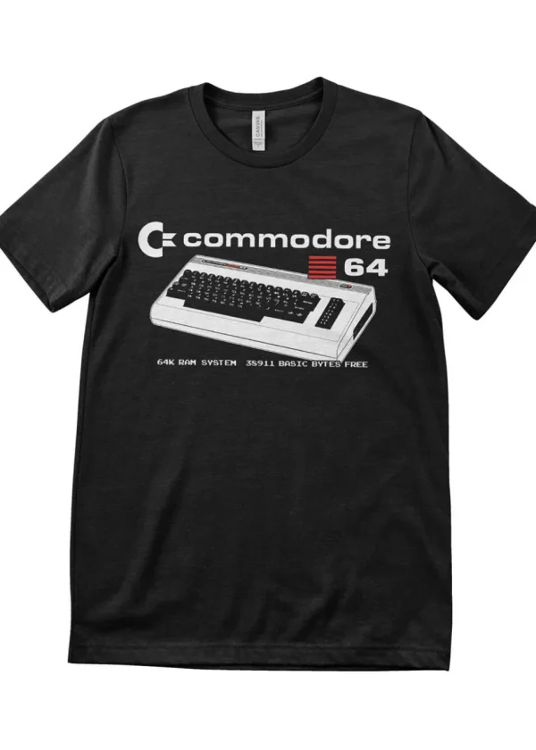 Retro Games Commodore 64 64K RAM T-Shirt Black