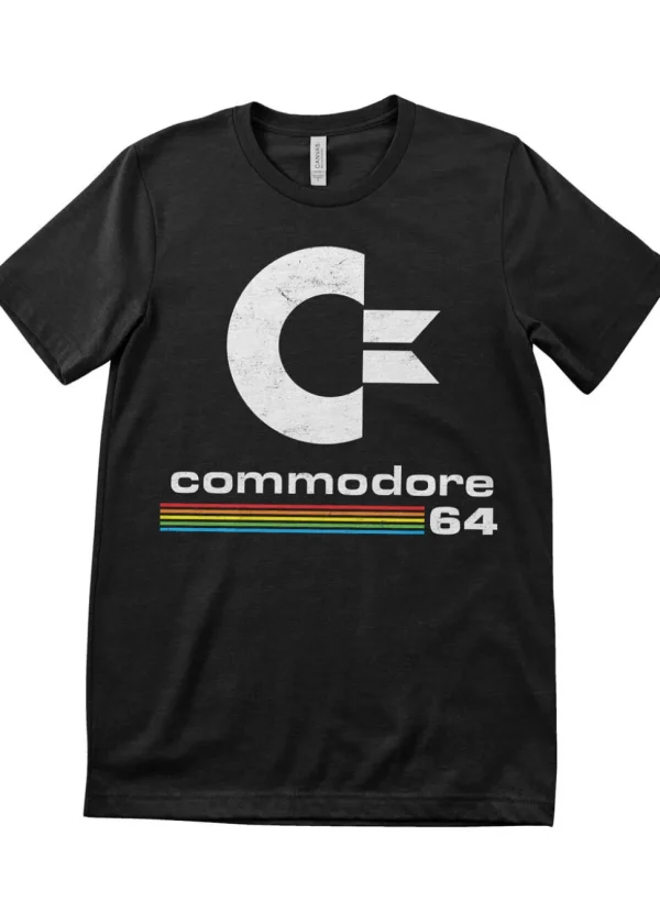 Retro Games Commodore 64 Washed Logo T-Shirt Black
