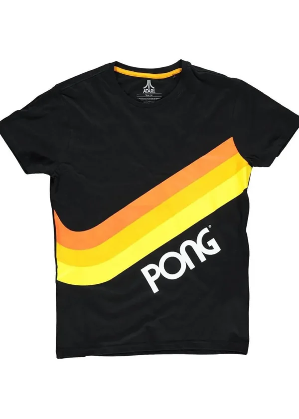Retro Games Mens Atari Pong Wave T-Shirt Black