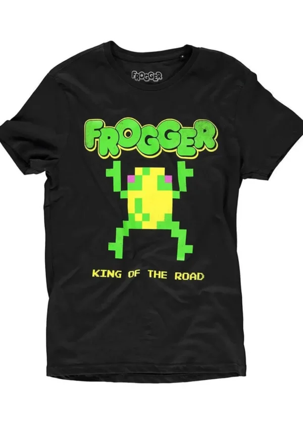 Retro Games Men's Frogger The OG Pixel T-Shirt Black