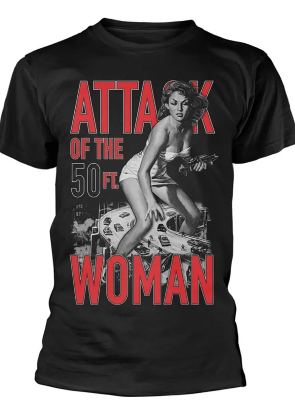 Retro Movies Attack Of The 50ft Woman T-Shirt Black