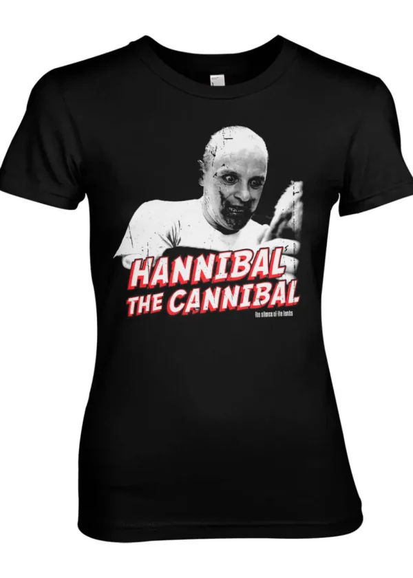 Retro Movies Hannibal The Cannibal Girly T-Shirt Black