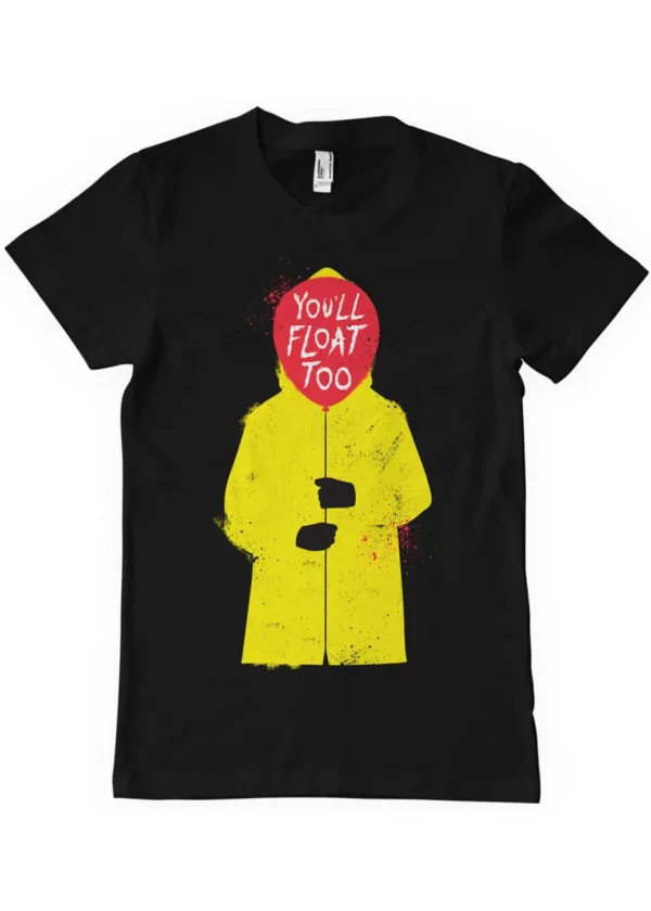 Retro Movies IT You'll Float Too 80's T-Shirt Black