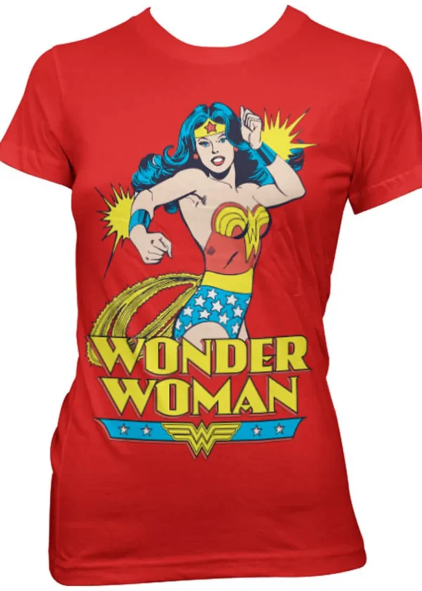 Retro Movies Wonder Woman Girly T-Shirt Red