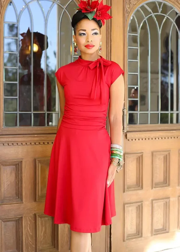 Retrolicious Bombshell 50's A-Line Dress Red