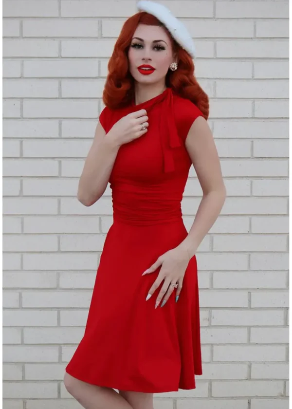 Retrolicious Bombshell 50's A-Line Dress Red