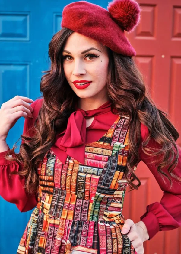 Retrolicious Don't Judge a Book 40's Dress Multi