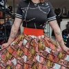 Retrolicious Doris Spooky Labels 50's Swing Skirt Multi