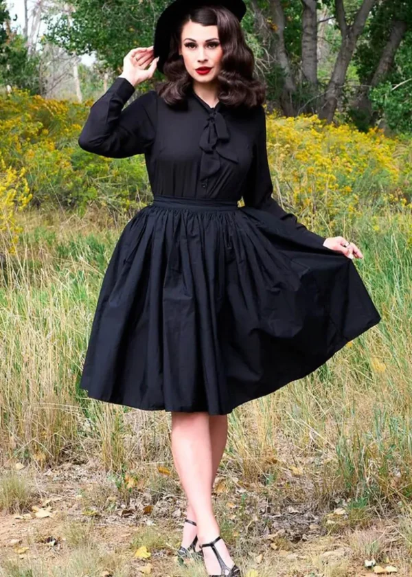 Retrolicious Helen Retro 50's Blouse Black