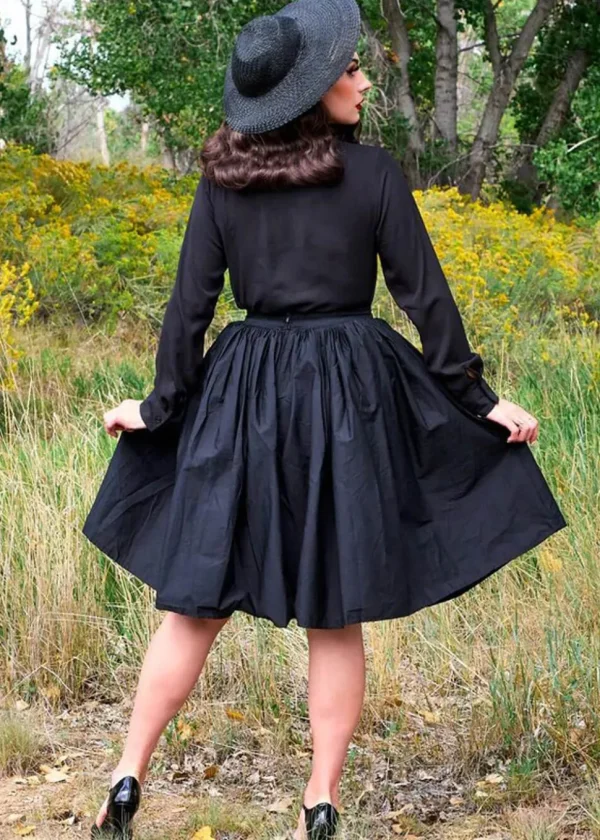 Retrolicious Helen Retro 50's Blouse Black