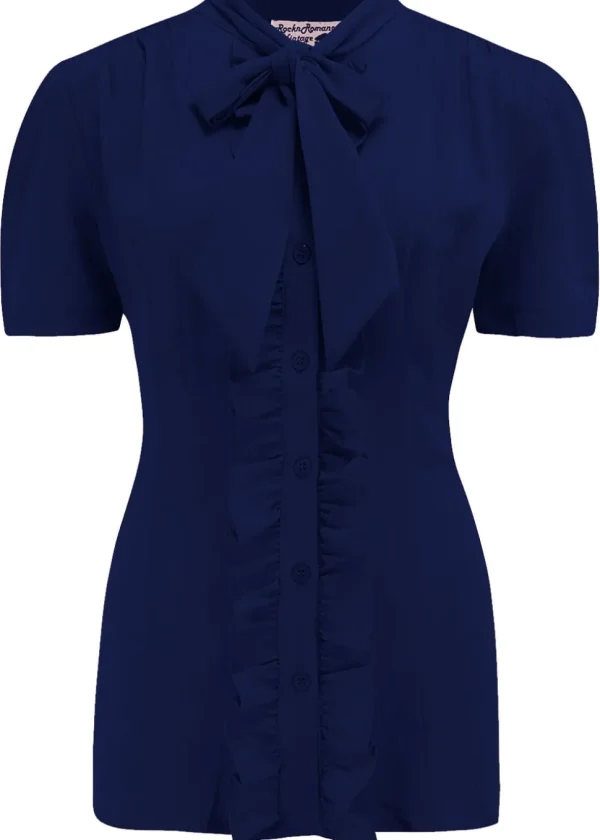 Rock N Romance Betsy 40's Blouse Navy