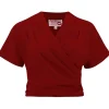 Rock N Romance Darla Korte Mouw 40's Wrap Blouse Wine
