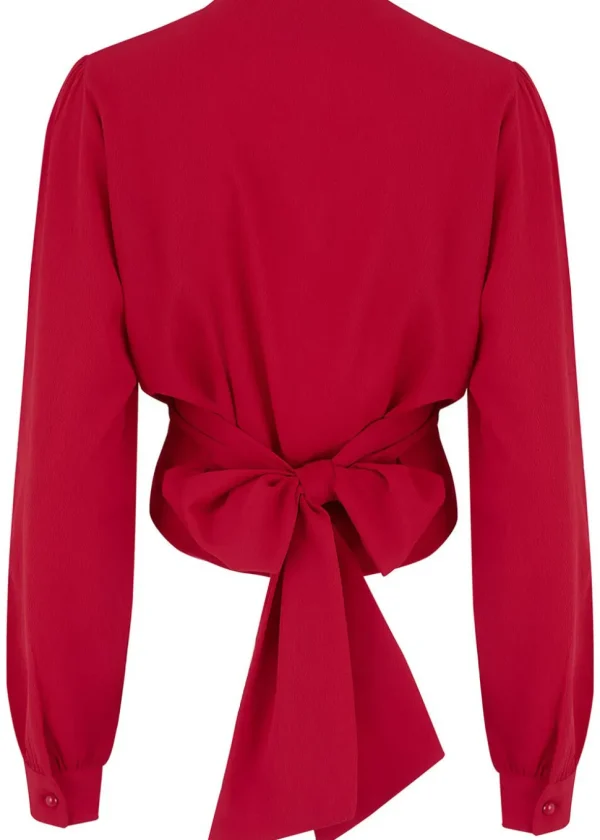 Rock N Romance Darla Long Sleeve 40's Wrap Blouse Red