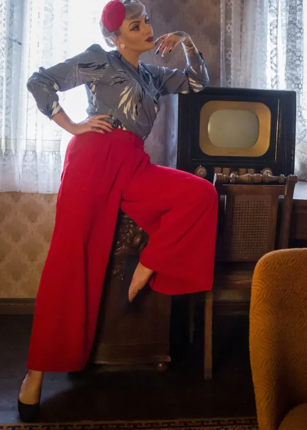 Rock N Romance Sophia 40's Palazzo Pants Red