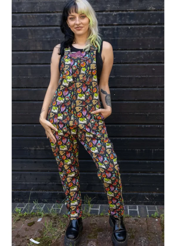 Run & Fly Bewitched Cauldron Dungarees Black