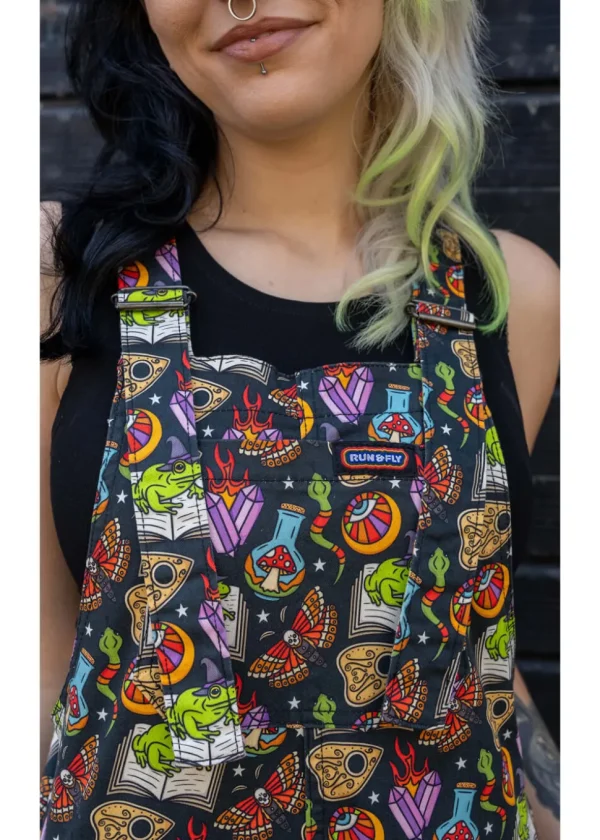 Run & Fly Bewitched Cauldron Dungarees Black