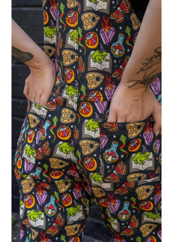 Run & Fly Bewitched Cauldron Dungarees Black