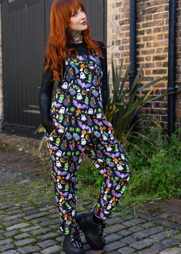 Run & Fly Cauldron Cats Dungarees Black