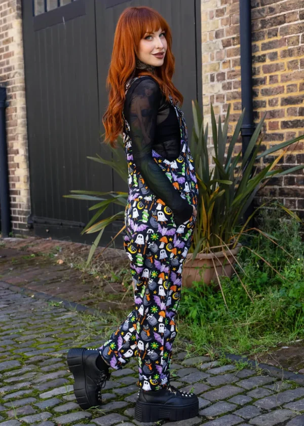 Run & Fly Cauldron Cats Dungarees Black