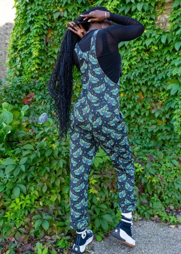 Run & Fly Death Head Moth Dungarees Black