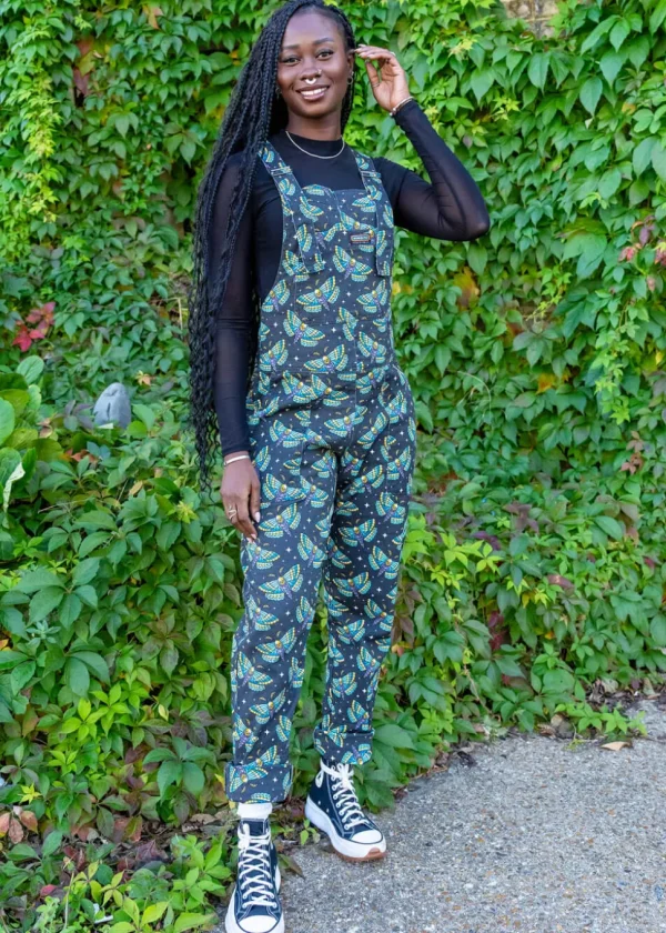 Run & Fly Death Head Moth Dungarees Black