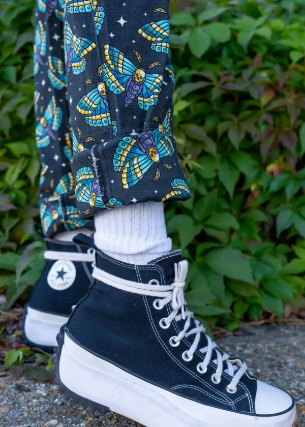 Run & Fly Death Head Moth Dungarees Black
