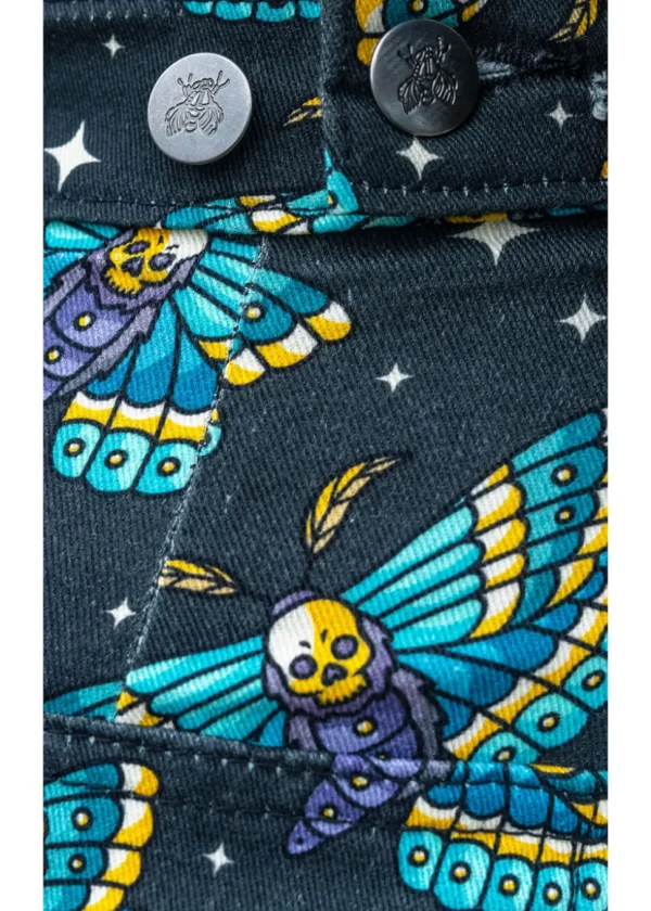 Run & Fly Death Head Moth Jeans Black