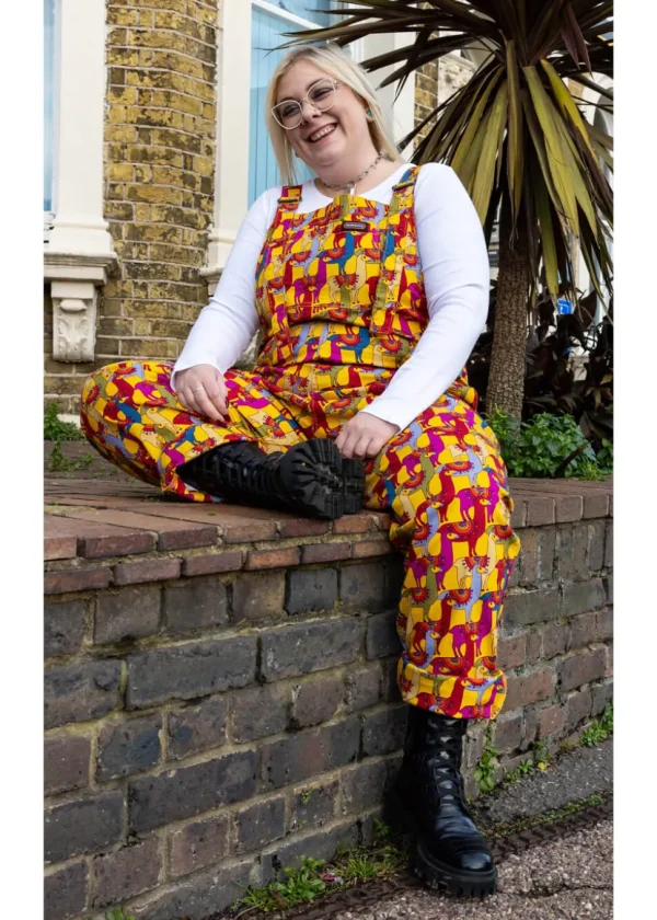 Run & Fly Drama Llama 70's Dungarees Multi