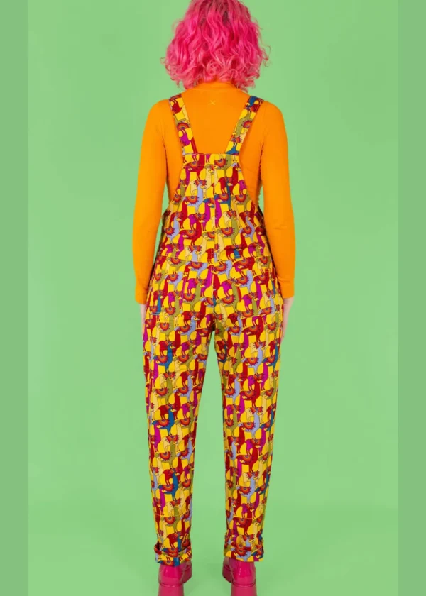 Run & Fly Drama Llama 70's Dungarees Multi