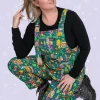 Run & Fly Fairytale Mushroom 70's Dungarees Green