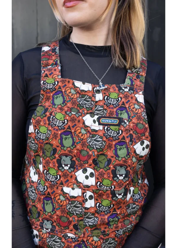 Run & Fly Halloween Party Frogs 70's Dungarees Orange
