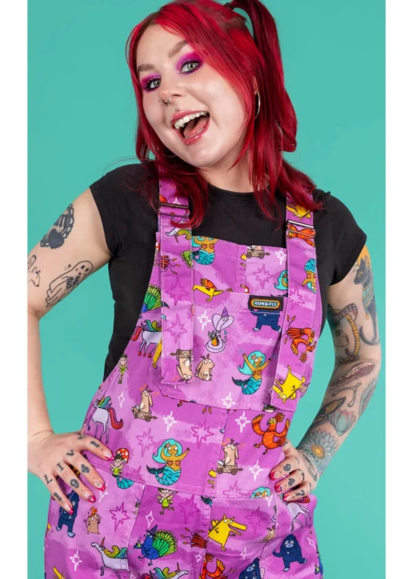 Run & Fly Happiness Enchanters Word Spells 70's Dungarees Pink