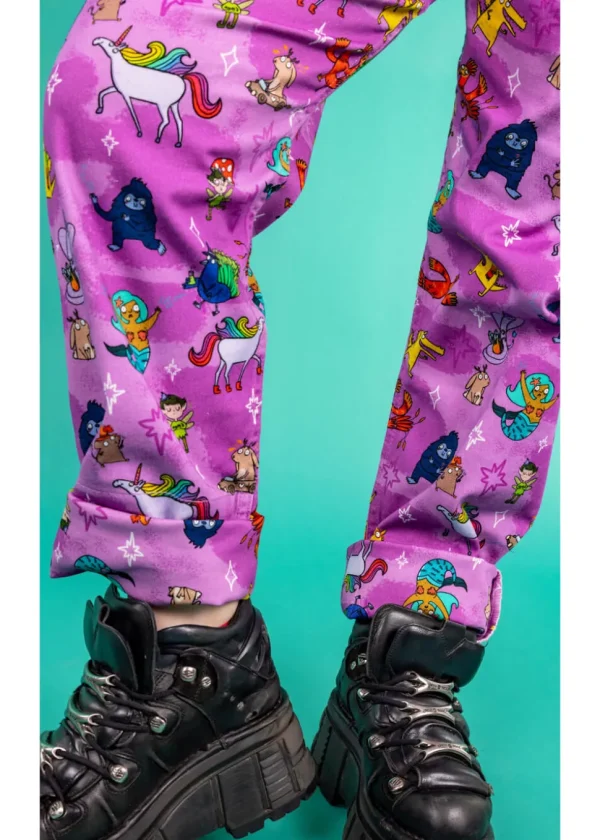 Run & Fly Happiness Enchanters Word Spells 70's Dungarees Pink