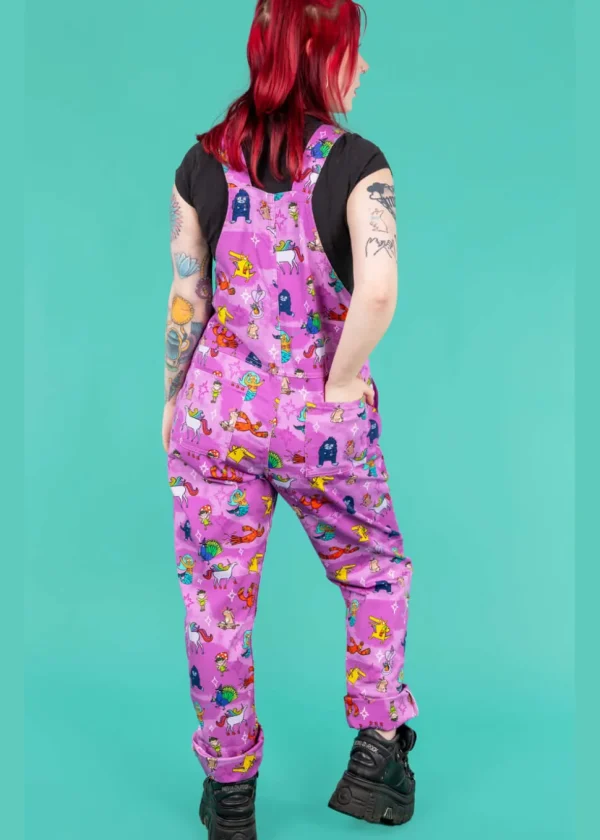 Run & Fly Happiness Enchanters Word Spells 70's Dungarees Pink