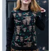 Run & Fly Highland Cows Sweater Black