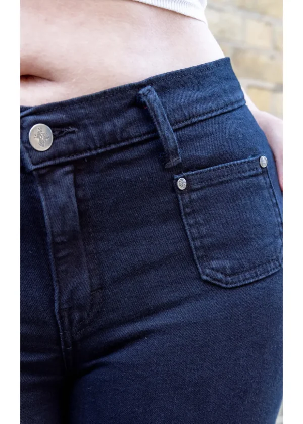 Run & Fly Hippy 70's Flare Trousers Black