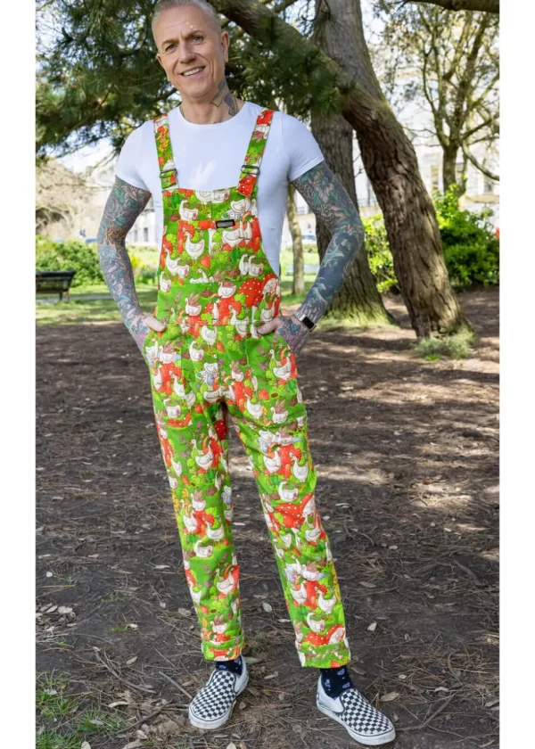 Run & Fly In The Geese Garden 70's Dungarees Green