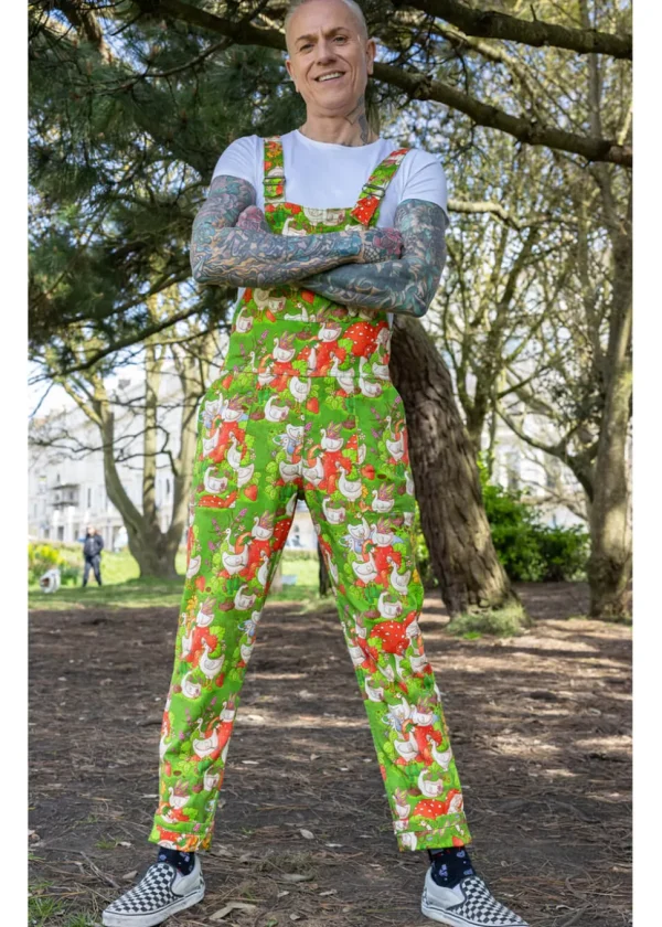 Run & Fly In The Geese Garden 70's Dungarees Green