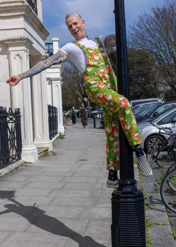 Run & Fly In The Geese Garden 70's Dungarees Green