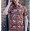 Run & Fly Mens Halloween Party Frog Shirt Orange