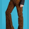 Run & Fly Mens Hendrix Corduroy 70's Flared Trousers Tobacco Brown