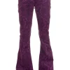 Run & Fly Mens Hendrix Corduroy 70's Flared Trousers Purple