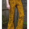 Run & Fly Mens Hendrix Corduroy 70's Flare Trousers Gold