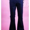 Run & Fly Mens Indigo Denim 70's Flared Trousers Blue