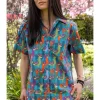 Run & Fly Mens Party Llama 70's Shirt Blue