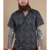 Run & Fly Mens Retro Tattoo 70's Shirt Black