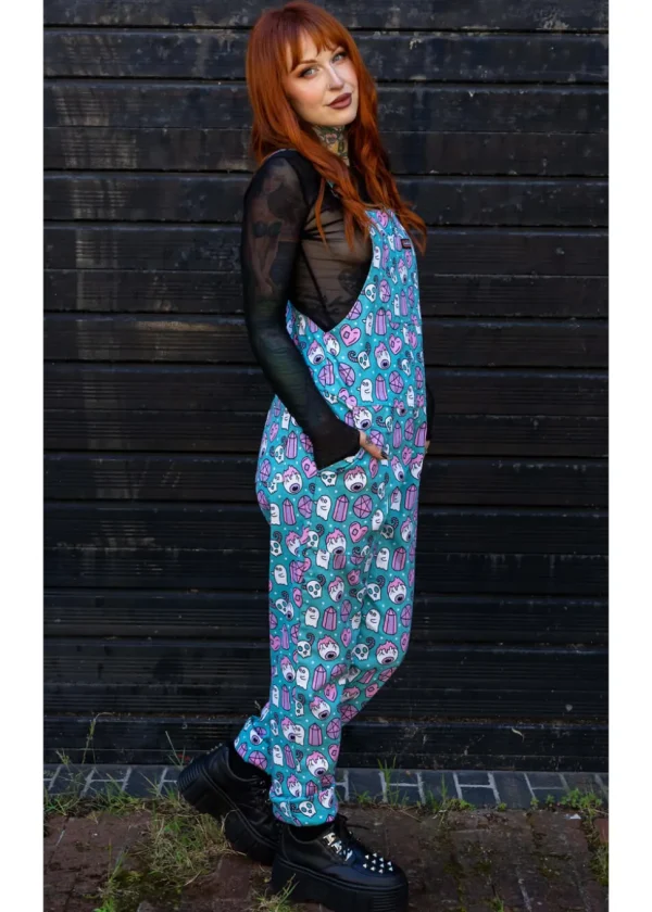 Run & Fly Pretty Spooky Dungarees Blue